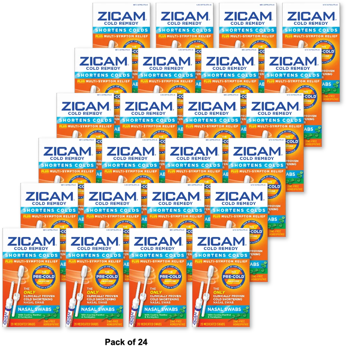 Zicam Cold Remedy Plus Multi-Symptom Relief Homeopathic Nasal Swabs2.24oz (Pack of 24)