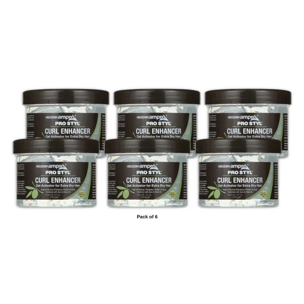Ampro Pro Styl Curl Enhancer Hair Gel Extra 10 oz. Moisturizing Unisex 10oz (Pack of 6)