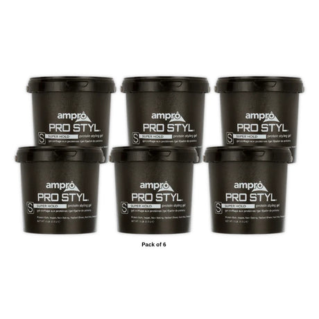 Ampro Pro Styl® Super Hold Protein Styling Gel Resistant Hair Textures 5 lb. 80oz (Pack of 6)