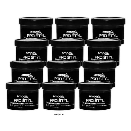 Ampro Pro Styl® Super Hold Protein Unisex Styling Gel for Resistant Hair Texture 10oz (Pack of 12)