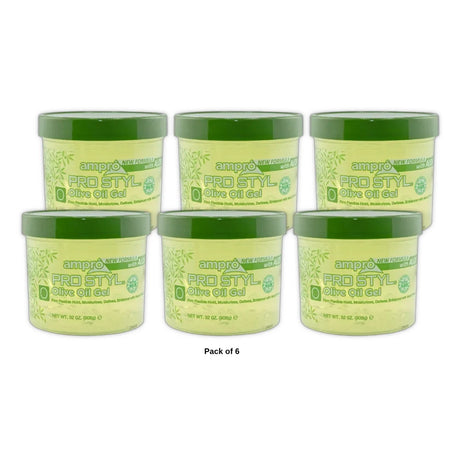 Ampro Pro Style 32 oz. Olive Oil Hair Gel Very Moisturizing Unisex 32oz (Pack of 6)