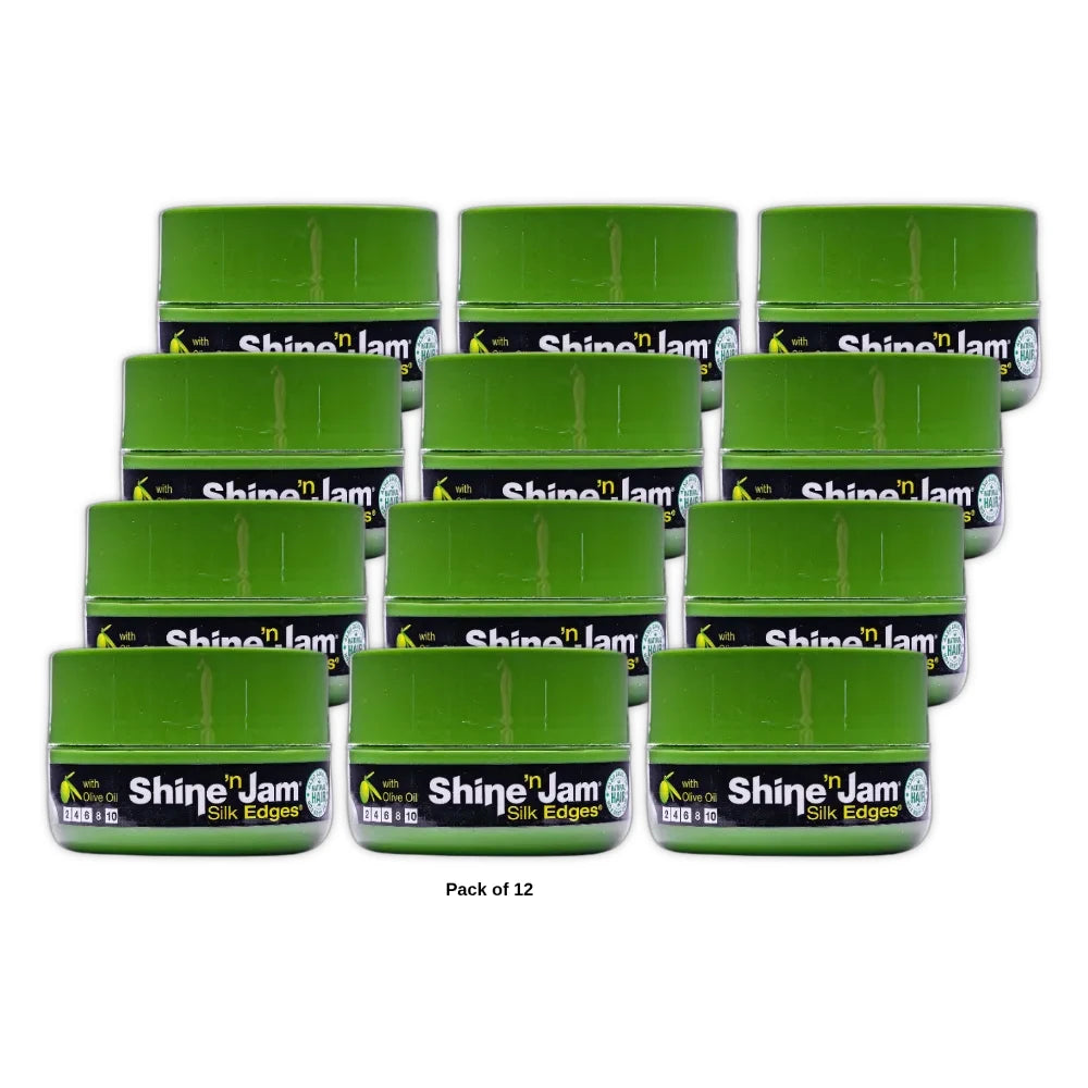 Shine n Jam® Silk Edges Extra Firm Hold Unisex Hair Styling Gel 2 oz. Moistu 2.25oz (Pack of 12)