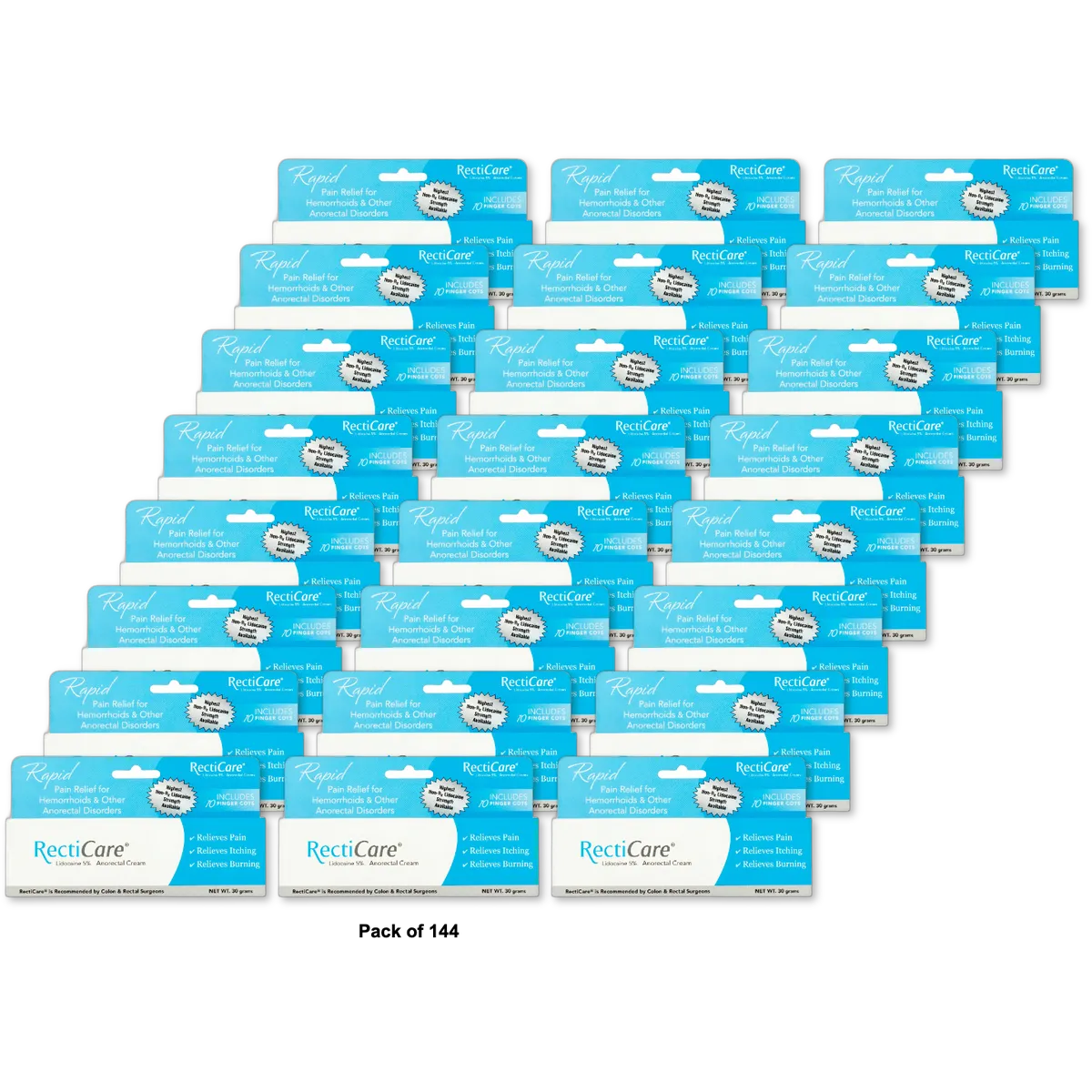 RectiCare Lidocaine 5 Percent Anorectal Cream 1.0Oz (Pack of 144)