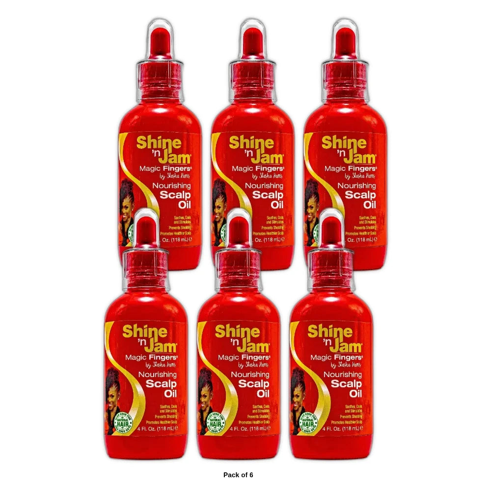 Ampro Shine n Jam Magic Fingers Nourishing Scalp Oil 4 fl oz (Pack of 6)