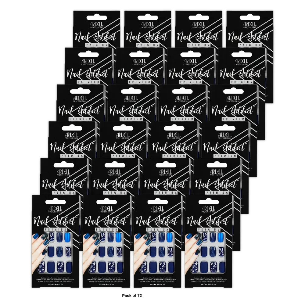 Ardell Nail Addict Artificial Nails Fake Nails Matte Blue 24 Nails 0.07oz (Pack of 72)