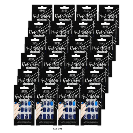 Ardell Nail Addict Artificial Nails Fake Nails Matte Blue 24 Nails 0.07oz (Pack of 72)