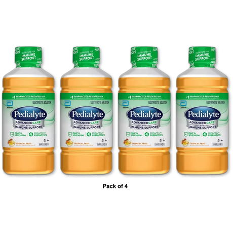 Pedialyte Advanced Care Electrolyte Solution Tropical Fruit 33Oz (Pack of 4)