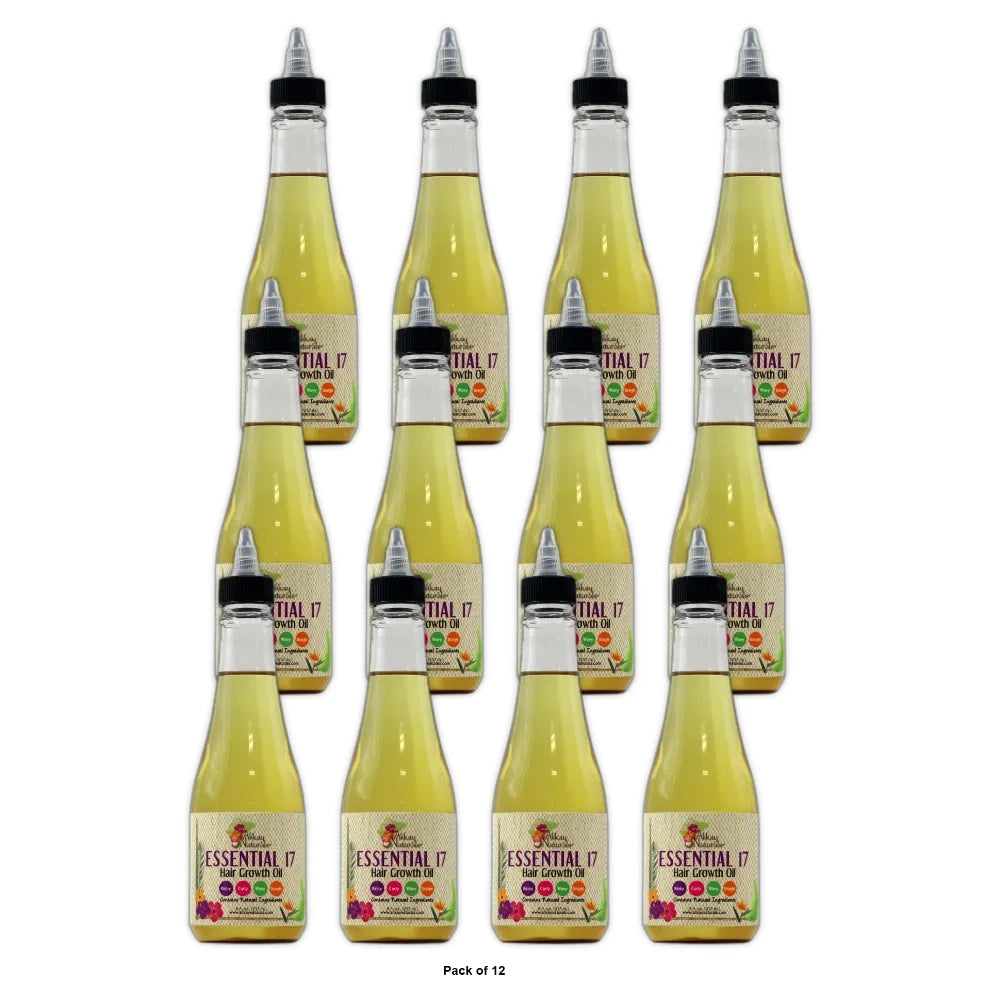 Alikay Naturals Essential 17 Growth Hair Oil 8 oz. All Hair Types 8 Fl. Oz (Pack of 12)