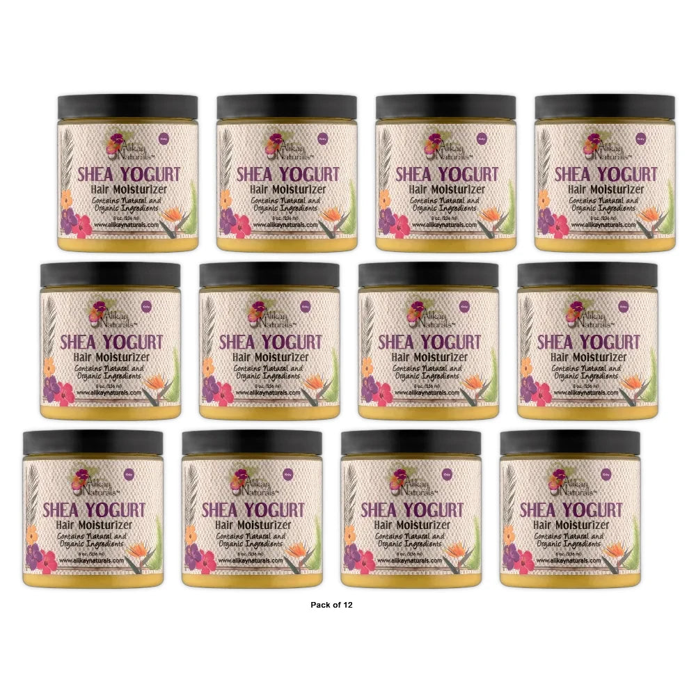 Alikay Naturals Shea Yogurt Moisturizing Hair Styling Cream with Coconut & Argan 8 Oz (Pack of 12)