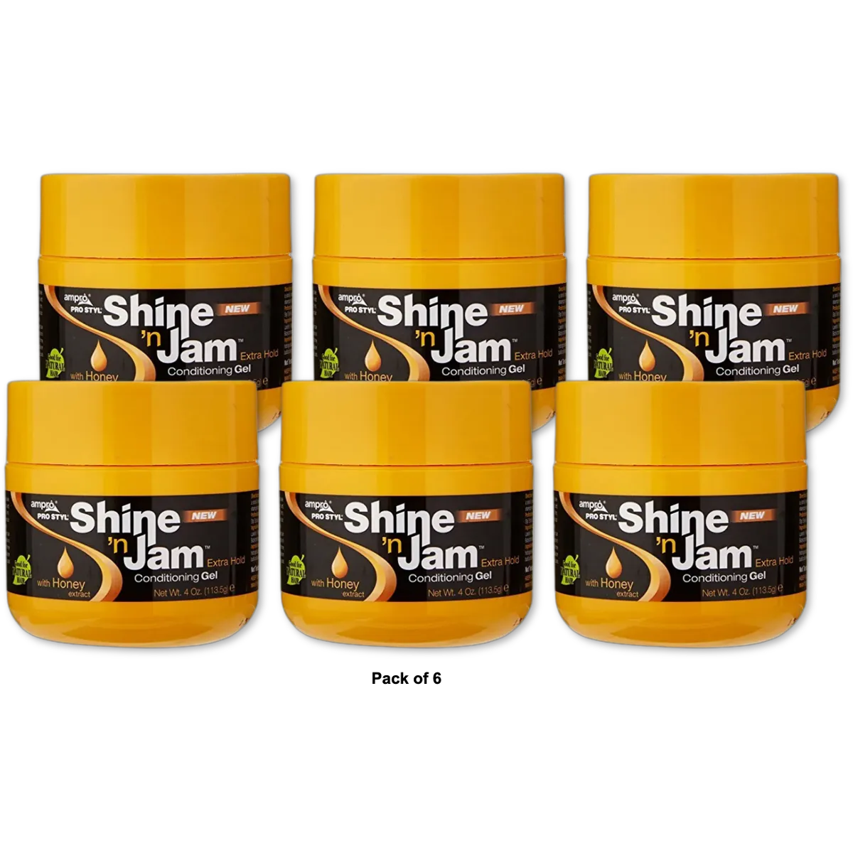 Shine n Jam Ampro Pro Styl Conditioning Gel Extra Hold 4Oz (Pack of 6)