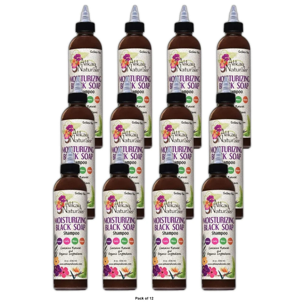 Alikay Naturals Moisturizing Black Soap Hair Shampoo 8 oz 8 Oz (Pack of 12)