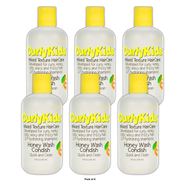Curly Kids - Honey Peach! Honey Wash Condish Quick and Clean 8 Fl. Oz (Pack of 6)