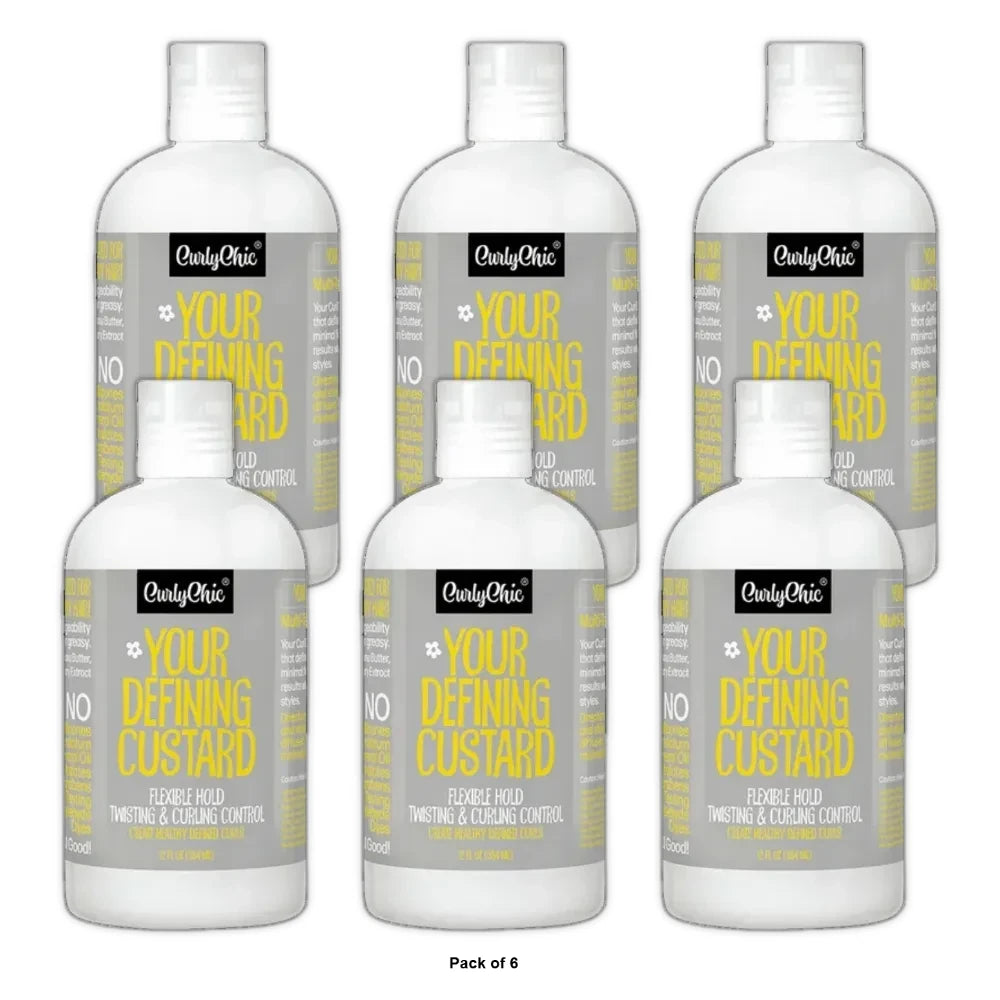 CurlyChic Your Defining Custard Net.Wt 12 fl.oz (Enriched with Ginger Extract)( 12 Fl. Oz (Pack of 6)