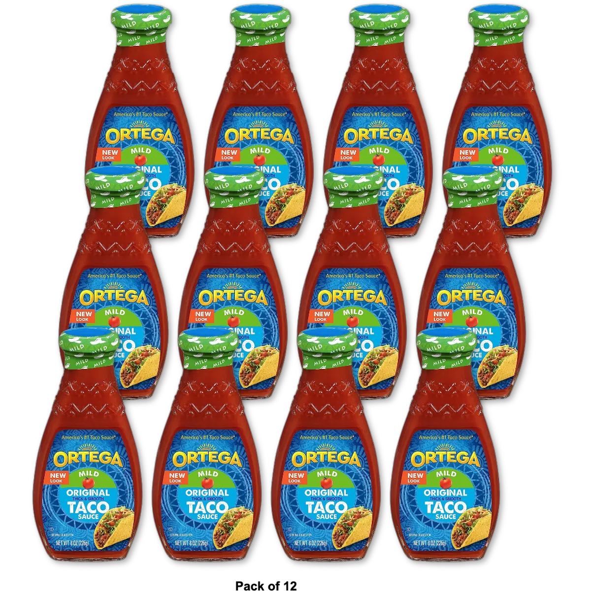 Ortega Original Thick and Smooth Taco Sauce Mild 8Oz (Pack of 12)
