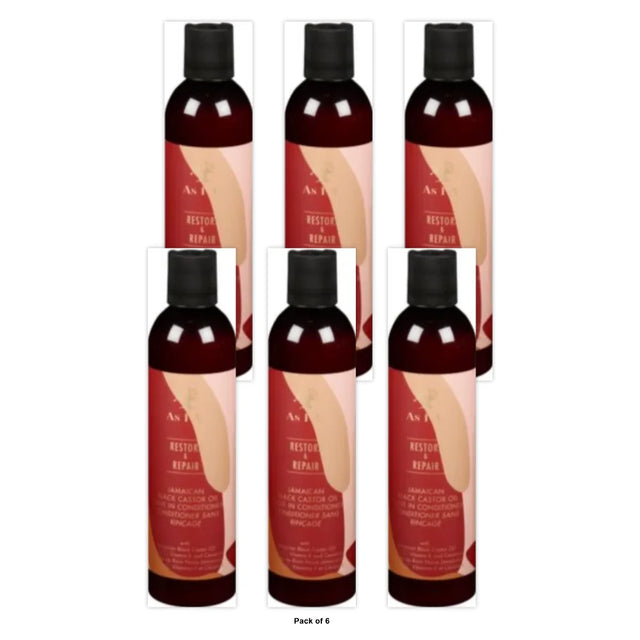 AS I AM JBCO Jamaican Black Castor Oil Leave in Conditioner 501658 8 Oz (Pack of 6)