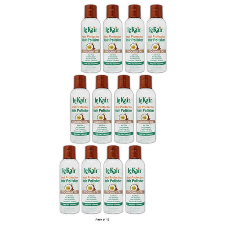 LeKair High Heat Protection Hair Polisher - Coconut Oil Anti Frizz Anti Break 4 Fl. Oz (Pack of 12)