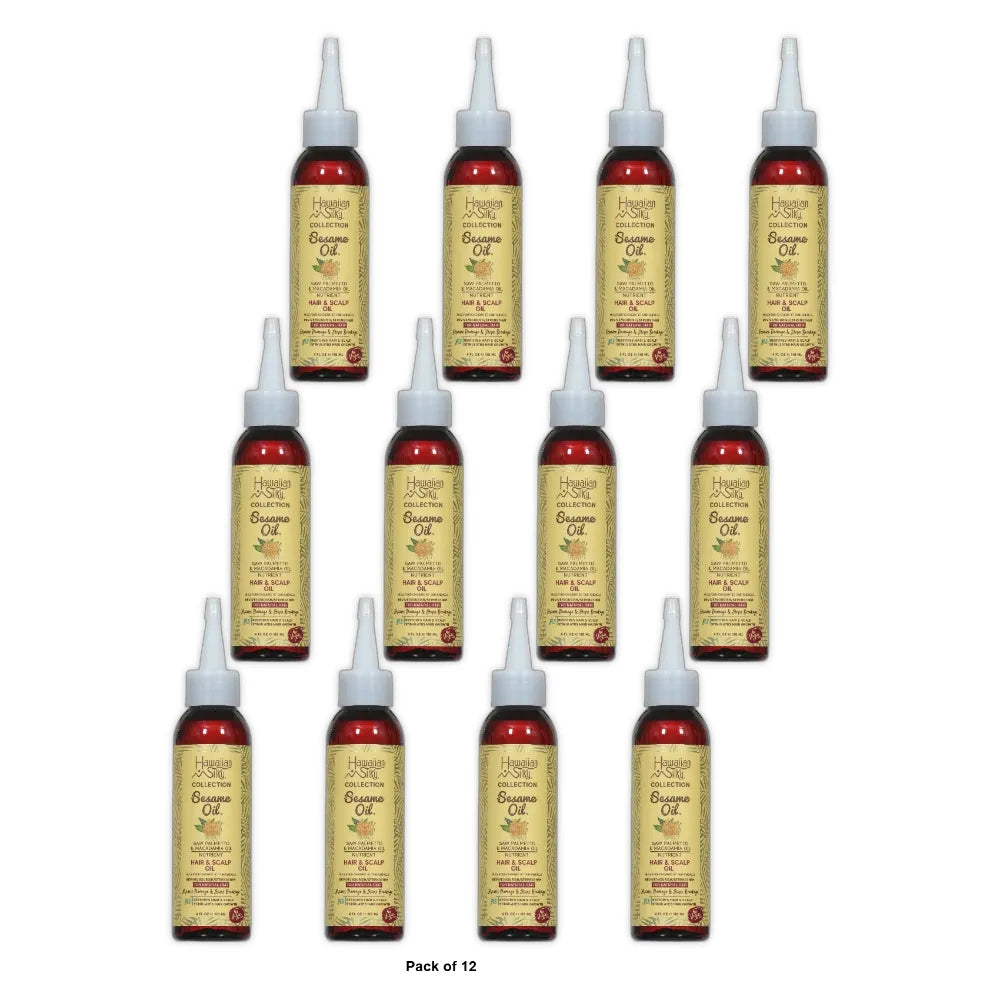 Hawaiian Silky Sesame Oil Hair & Scalp Oil 4oz. Nourishing Moisturizing All H 4 Fl. Oz (Pack of 12)