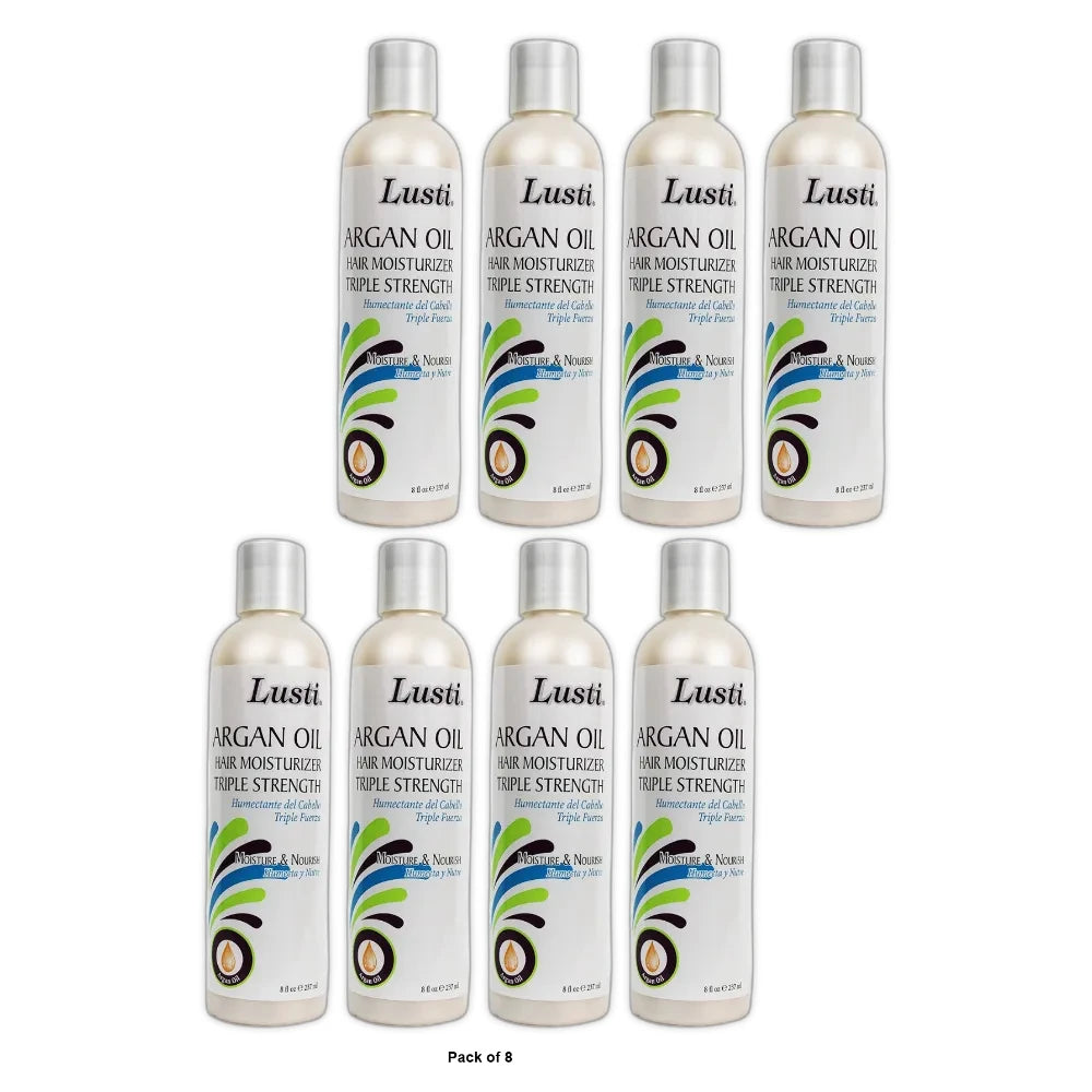 Lusti Argan Oil Hair Moisturizer Triple Strength 8 fl oz - Moisture & Nourish - 8 Fl. Oz (Pack of 8)