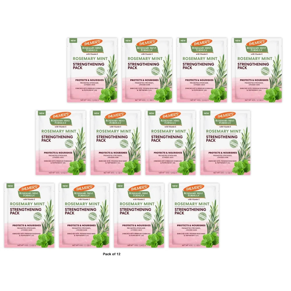 Palmer s Rosemary Mint Formula Strengthening Pack Conditioner; Hydrating Protec 2.1 Oz (Pack of 12)