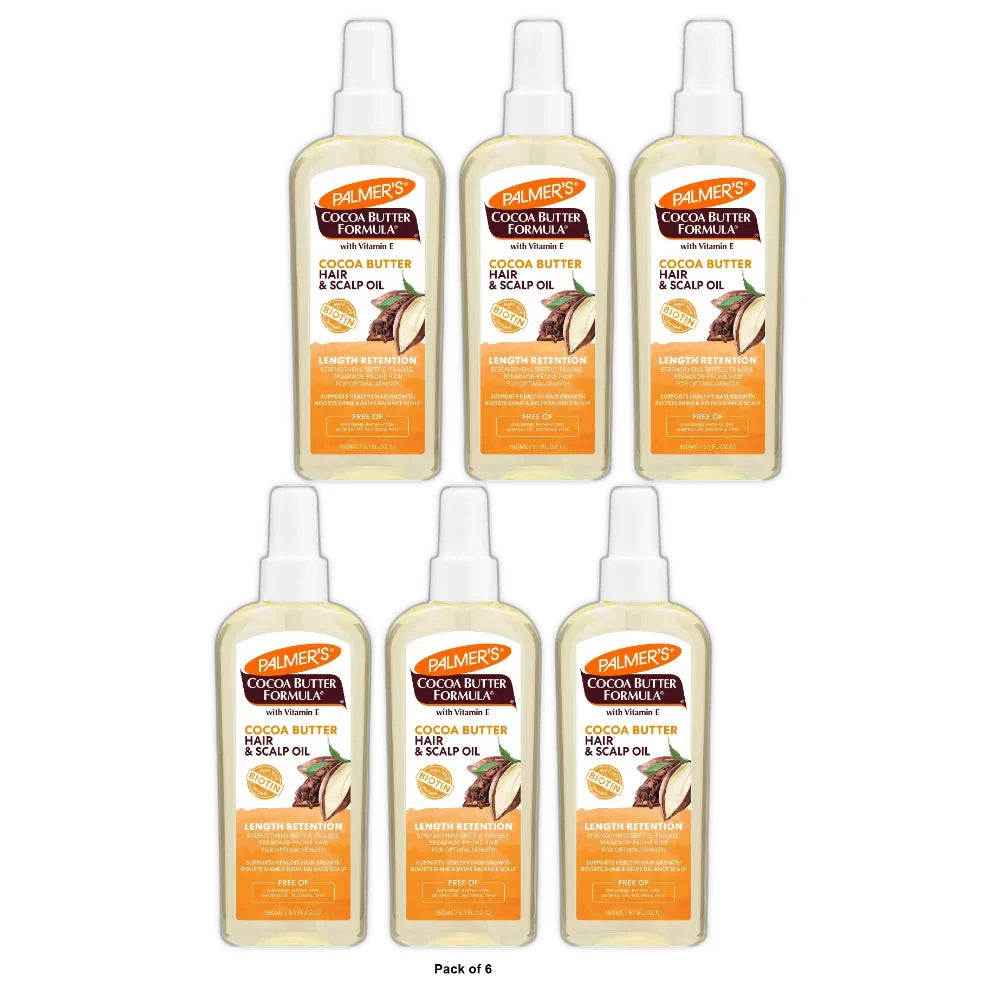 Palmer s Cocoa Butter Formula + Biotin Length Retention Hair & Scalp Oil 5.1 fl 5.1 Fl. Oz (Pack of 6)