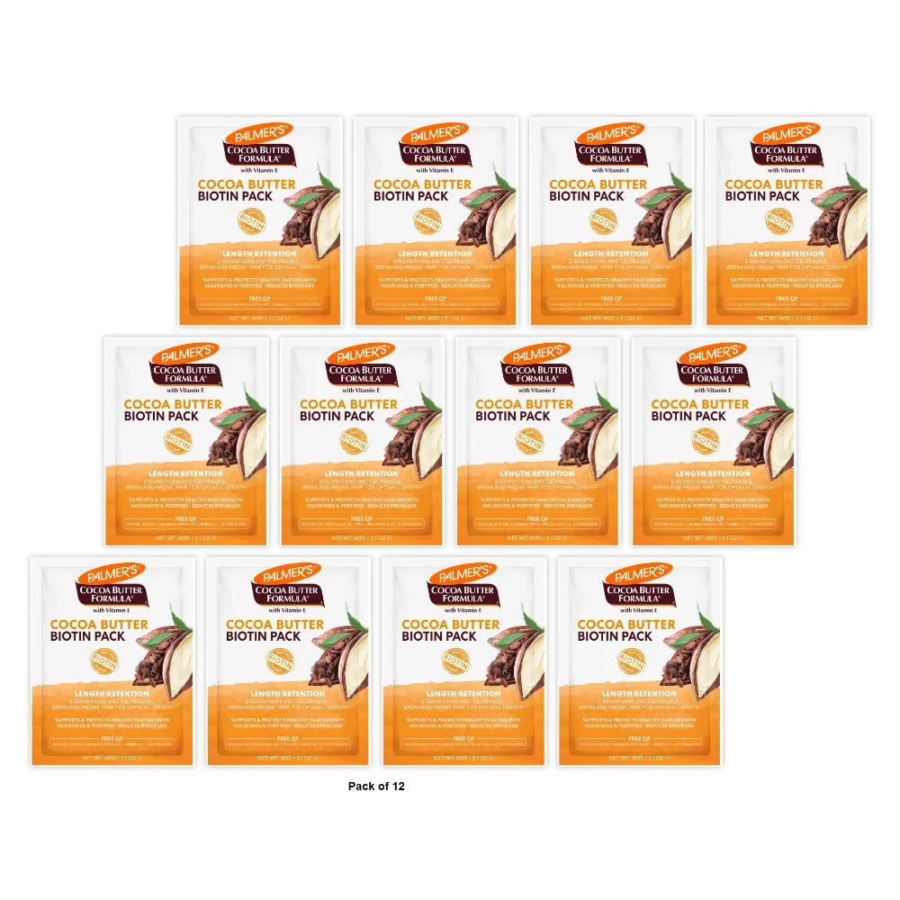 Palmer's Cocoa Butter & Biotin Length Retention Biotin Pack 2.1 Oz (Pack of 12)