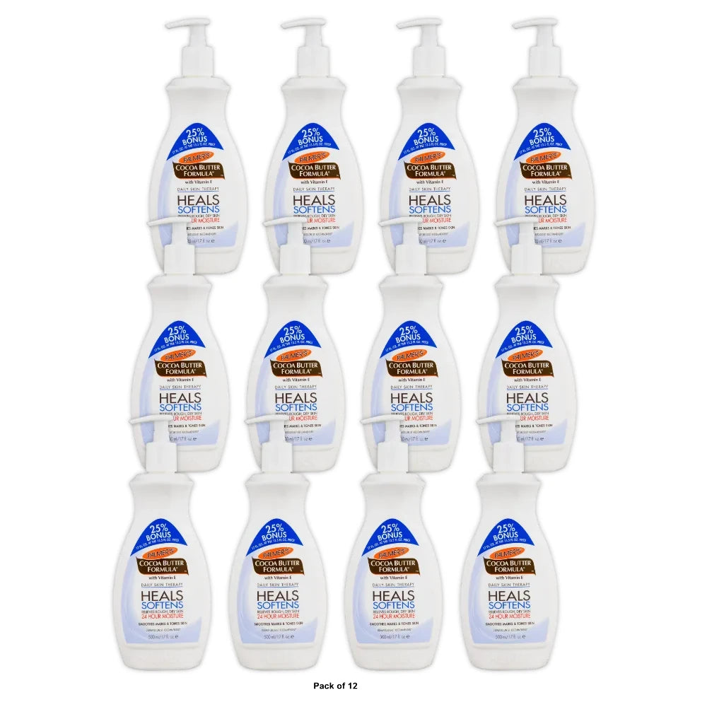 PALMER S PUMP Cocoa Butter Lotion BONUS w/Vit.E-17oz 17 Fl. Oz (Pack of 12)