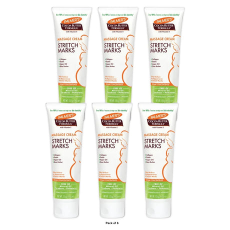 Palmer's Cocoa Butter Formula Massage Cream for Stretch Marks and Pregnancy Skin 4.4 Oz (Pack of 6)