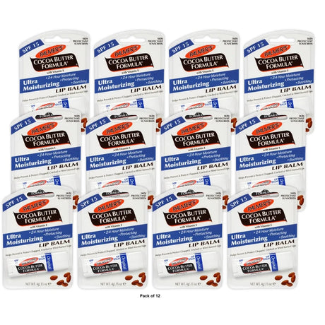 Palmer s Cocoa Butter Formula Ultra Moisturizing Lip Balm SPF 15 Original - .15 0.15 Oz (Pack of 12)