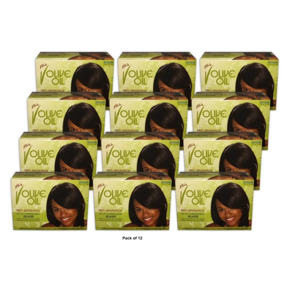 VITALE Olive Oil Sensitive Scalp No-Lye Relaxer Kit 1 Each 8 Oz (Pack of 12)