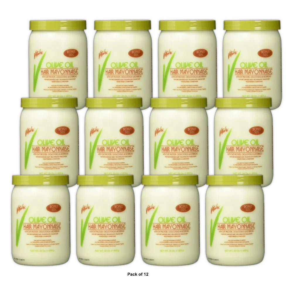 Vitale Olive Oil Hair Mayonnaise 30oz with Oat & Egg Protein and Vitamins - Good 30 Oz (Pack of 12)