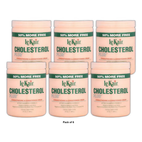 LeKair Cholesterol Plus Strengthening & Conditioning Cream - 24 fl oz 24 Oz (Pack of 6)