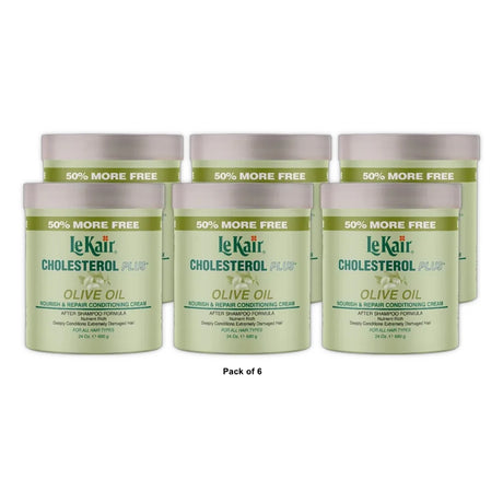 LeKair Cholesterol Plus Olive Oil Nourish And Repair Conditioning Cream 24 Oz 24 Oz (Pack of 6)