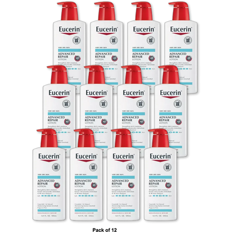 Eucerin Advanced Repair Body Lotion Fragrance Free For Dry Skin 16.9Oz (Pack of 12)