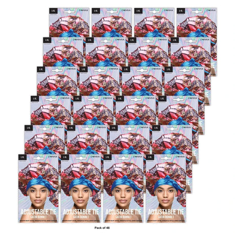 Donna Adjustable Tie Satin Bonnet - L/XL nan (Pack of 48)