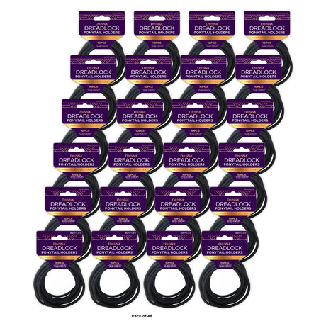 Donna Dreadlock Ponytail Holders Black Extra Comfort nan (Pack of 48)