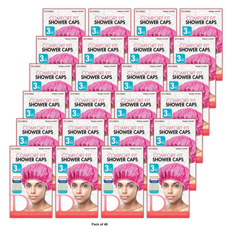 Donna Comfort Fit Waterproof Shower Caps 22165 Assorted Packaging May Vary 3 nan (Pack of 48)