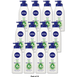 Nivea Body Lotion Deep Moisture Serum with Pump Aloe Vera 16.9Oz (Pack of 12)