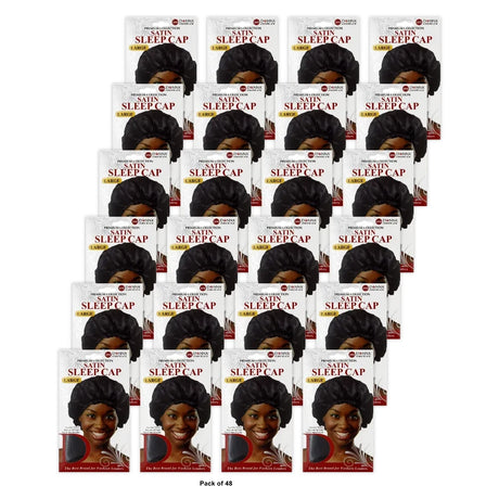 Donna collection Satin Sleep Cap Black 1 ea nan (Pack of 48)