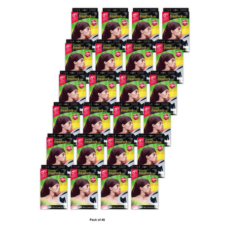 Titan Classic Unisex Adult Black Spandex Dreadlock Cap Hat - Super Jumbo Size 1 nan (Pack of 48)