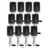 Donna Collection Small Metallic Silver Paddle Hair Brush Black 1 Ea 6 Pack nan (Pack of 12)