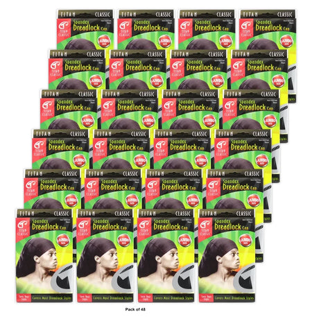 Titan Classic Spandex Unisex Adult Black Dreadlock Cap Hat - Jumbo Size nan (Pack of 48)
