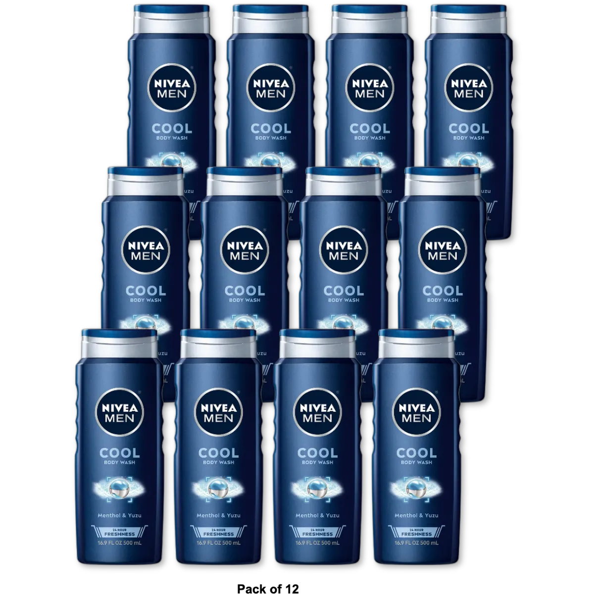 Nivea For Men Body Wash Cool 16.9Oz (Pack of 12)