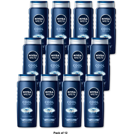 Nivea For Men Body Wash Cool 16.9Oz (Pack of 12)