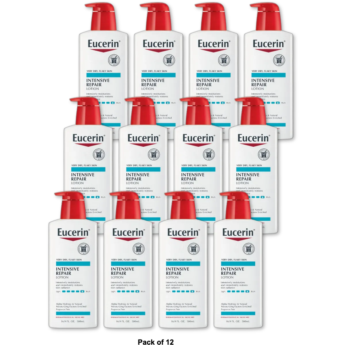 Eucerin Plus Dry Skin Therapy Intensive Repair Enriched Lotion 16.9Oz (Pack of 12)