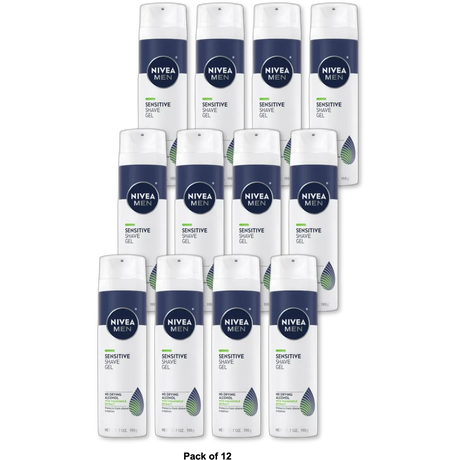 Nivea For Men Shaving Gel Sensitive 7Oz (Pack of 12)