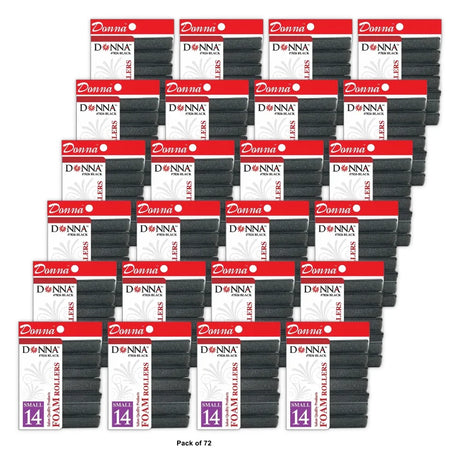Lot of 84 Donna Collection Foam Hair Rollers (#7826) - Small (5/8") - Black nan (Pack of 72)