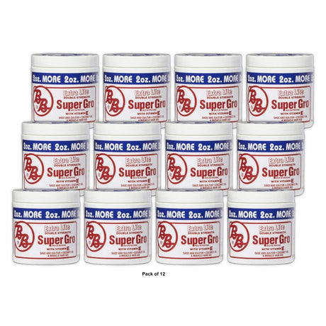 Bronner Brothers Extra Lite Double Strength Super Gro with Vitamin E. 6 Fl. Oz (Pack of 12)