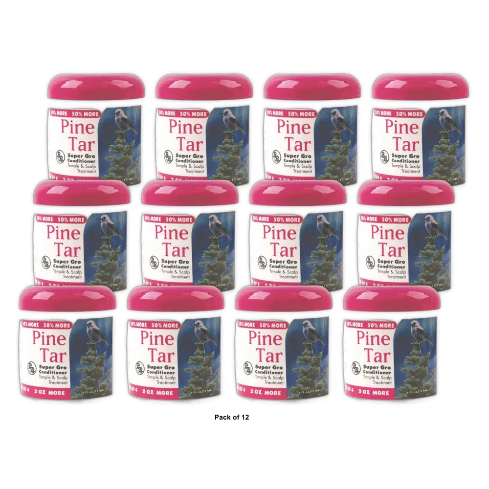 Bronner Brothers Pine Tar Super Gro Conditioner  6 oz 6 Fl. Oz (Pack of 12)