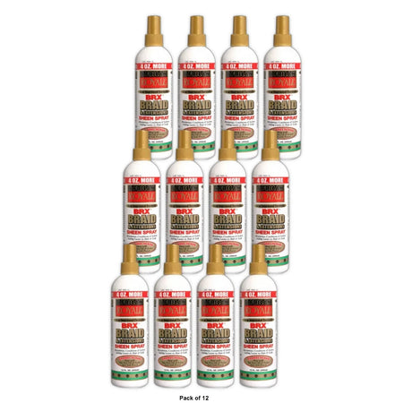 African Royale BRX Braid and Extensions Moisturizing Sheen Hair Spray  12 fl oz 12 Fl. Oz (Pack of 12)