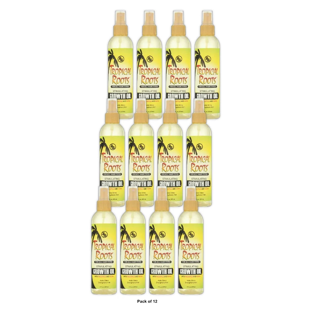 Tropical Roots 8 Fl. Oz. Almond & Castor Growth Oil 8 Fl. Oz (Pack of 12)